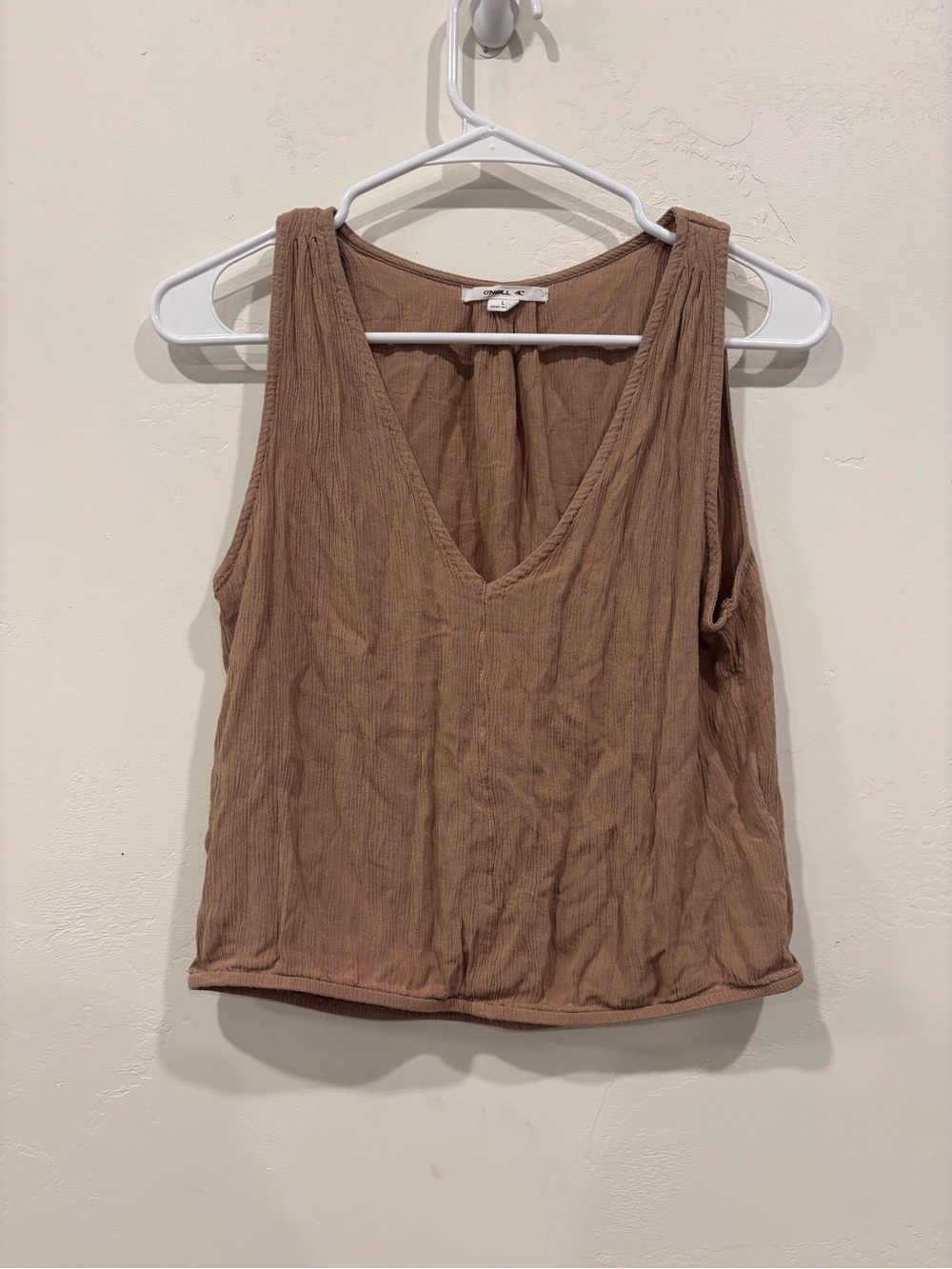 O'Neill Ribbed V-Neck Sleeveless Tank Top - Brown